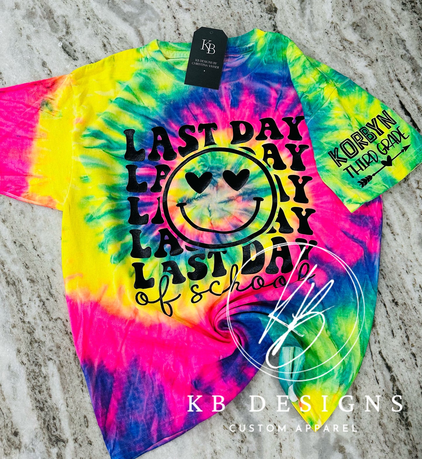 Tie Dye Happy Last Day of School Graphic Tee