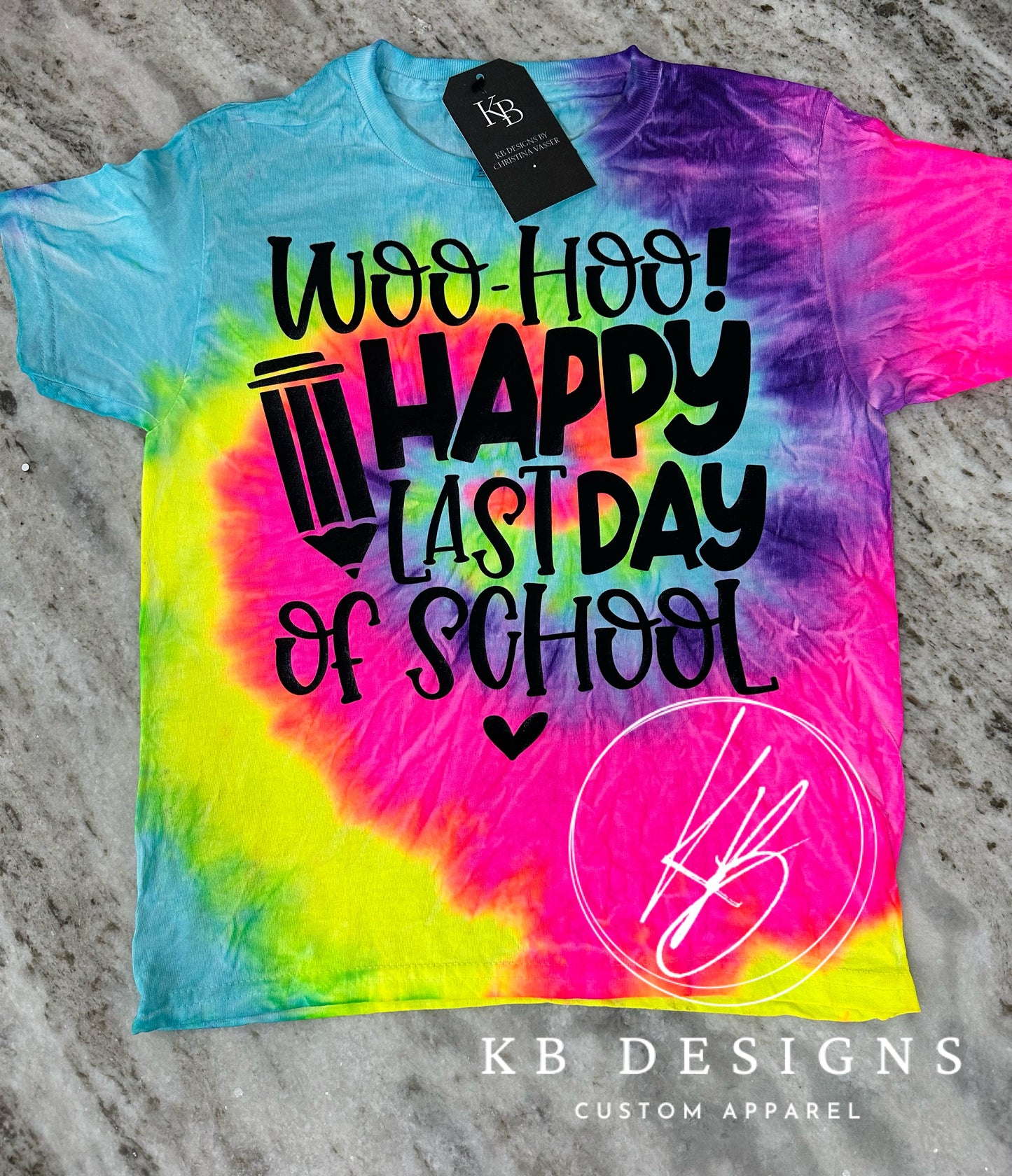 Tie Dye Happy Last Day of School Graphic Tee