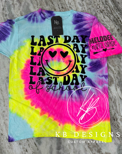 Tie Dye Happy Last Day of School Graphic Tee