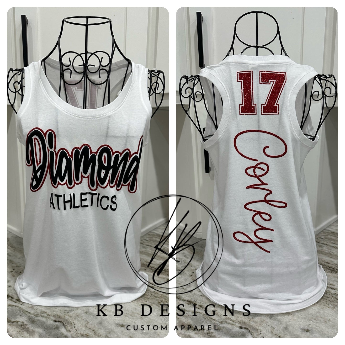 Sports Glitter & Puff Tank Top