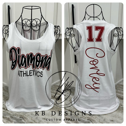 Sports Glitter & Puff Tank Top