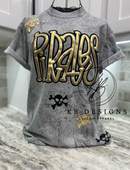 Pirates Doodle Glitter & Puff Tee
