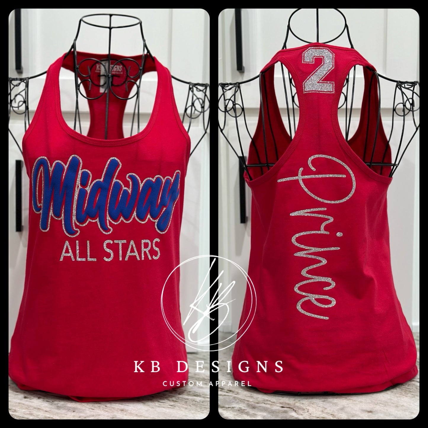 Sports Glitter & Puff Tank Top
