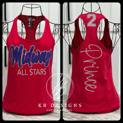 Sports Glitter & Puff Tank Top