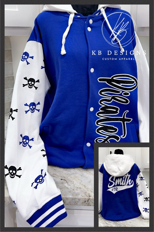 Pirates Varsity Letterman Glitter Jacket