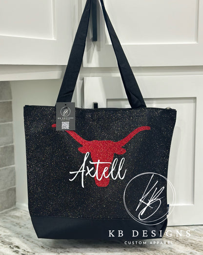 Custom Glitter Canvas Tote Bag