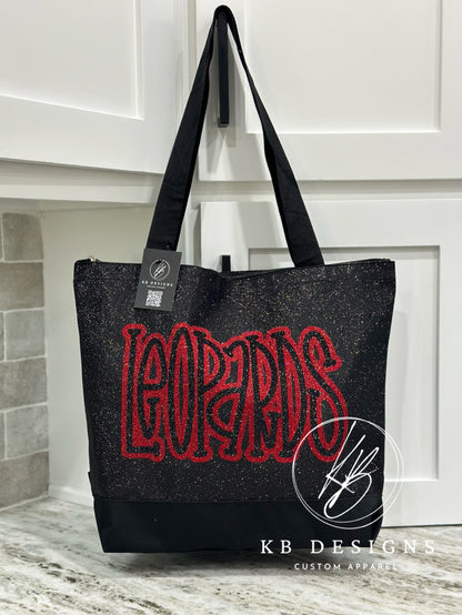 Custom Glitter Canvas Tote Bag