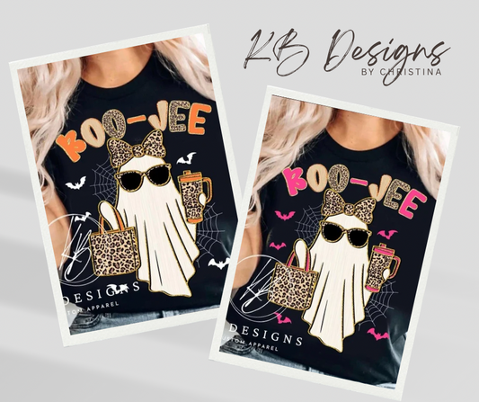 BOO-JEE Leopard Pink or Orange Shimmer Tee