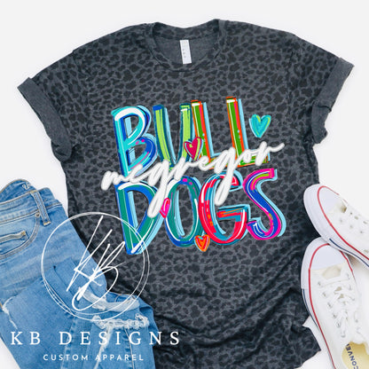 Town Mascot Neon Brush Stroke Tee