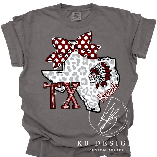 Riesel Indians TX Bow Tee