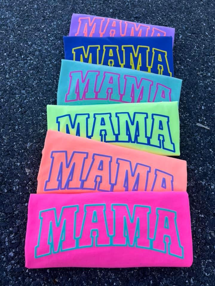 MAMA Neon Color Summer Puff Tee