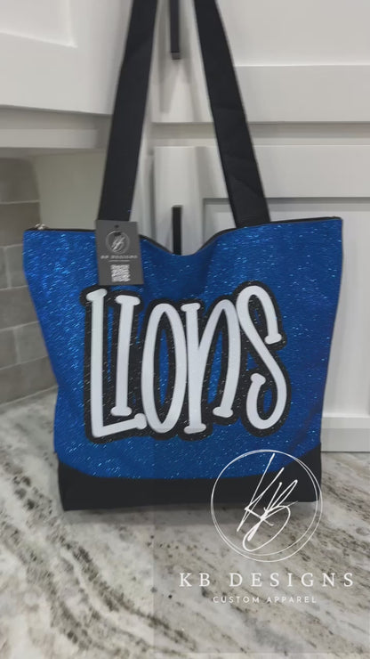 Custom Glitter Canvas Tote Bag
