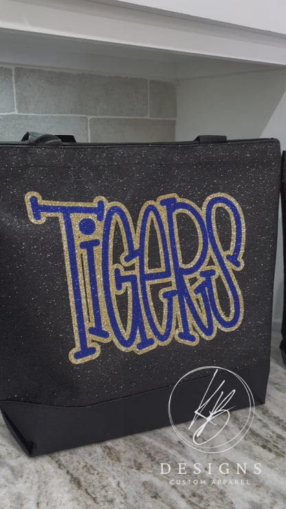 Custom Glitter Canvas Tote Bag