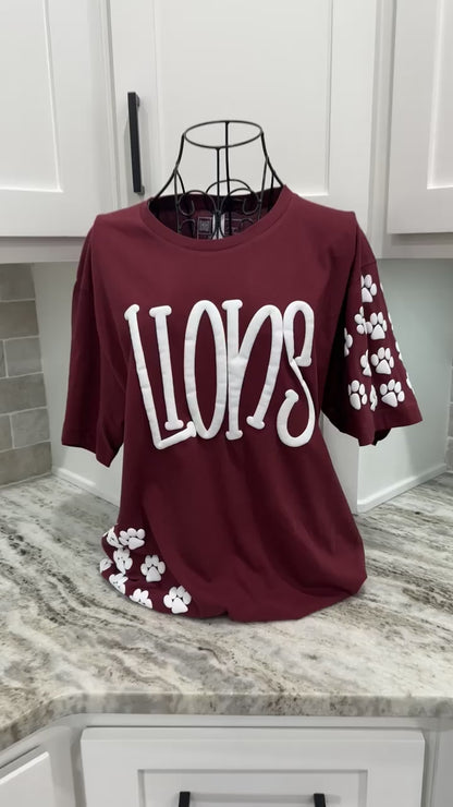 Custom Mascot Cheetah Side Sleeve Puff Tee