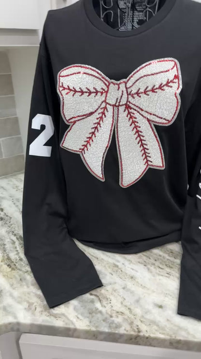 Sequin Sports Bow W/Personalization