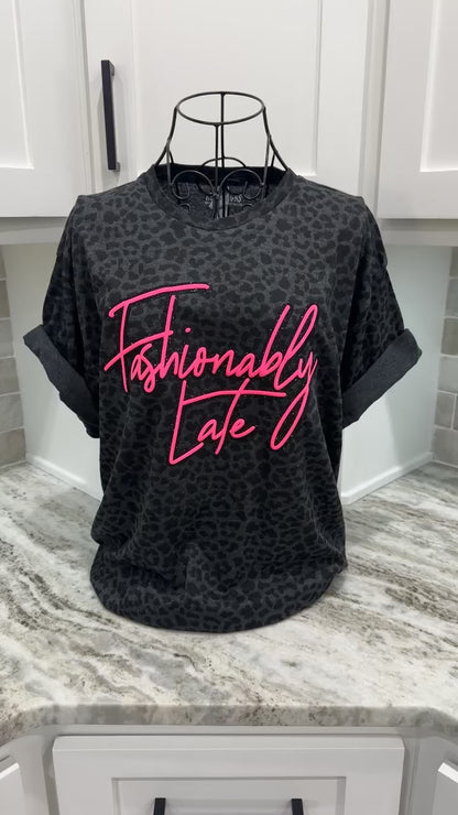 Fashionably Late Leopard Puff Tee