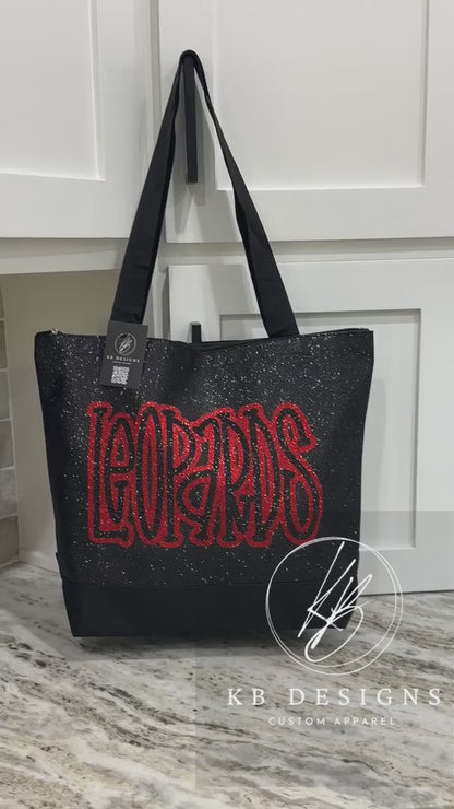 Custom Glitter Canvas Tote Bag