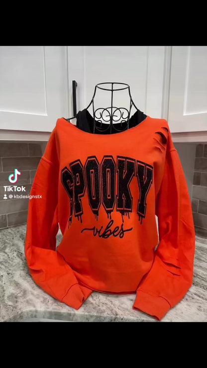 Spooky Vibes Glitter Sweatshirt