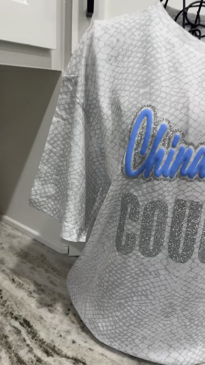 Custom Reptile Mascot glitter & puff Tee