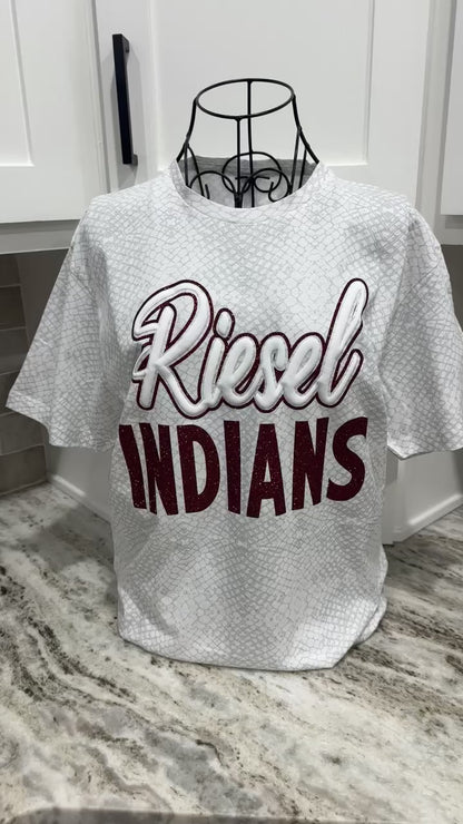 Custom Reptile Mascot glitter & puff Tee