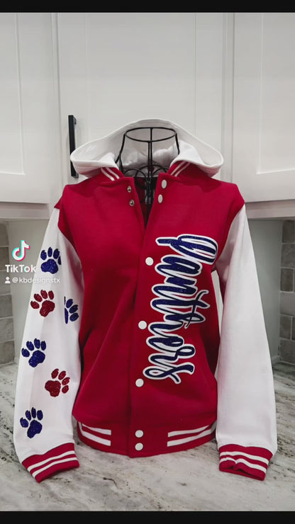 Panthers Varsity Letterman Glitter Jacket